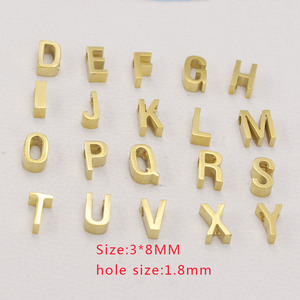 Perles en lettres dorées avec breloque, pièces, 3mm * 8mm, motif <span class=keywords><strong>Alphabet</strong></span>, métallique, argent, en acier inoxydable, pour la fabrication de bijoux - Product Image 6
