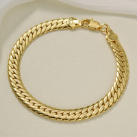 Pulsera de Cadena Plana Texturizada en Tono Dorado 750 de Italia, Pulsera de Eslabones Cubanos Mate Cepillado para Hombre y Mujer, Ideal para Uso Diario y de Negocios