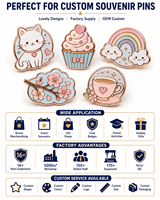 En gros, épingles et badges en métal émaillé plaqué or rose, aux couleurs vives, fantaisie, adorables et mignons, pour Halloween et les célébrations d'anniversaire