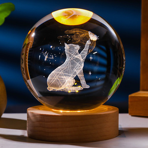 3D arte adorno luminoso luces Led escritorio decoración del hogar Navidad diente de león bola de cristal lámpara de noche - Product Image 6