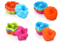 12 pièces de tasses à pâtisserie réutilisables en Silicone, Mini Cupcake, tulipe