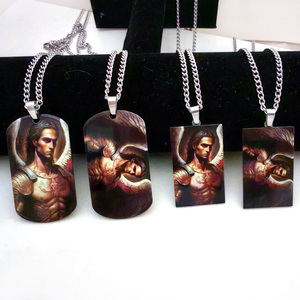 Archange <span class=keywords><strong>Uriel</strong></span> Saint Symbolisme Épée Flamboyante Mythologie Sceau Amulette Talisman Sigil of Angélique Collier Pendentif En Acier Inoxydable - Product Image 1