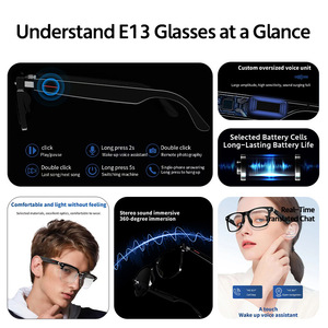 Lunettes de soleil audio Bluetooth intelligentes avec fonction appel mains libres, filtre lumière bleue et commande vocale IA pour le voyage - Product Image 3