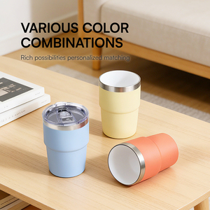 Hong Ling 2026 Nouveau Design Tasse Isotherme Double Paroi en Acier Inoxydable avec Couvercle Anti-éclaboussures et Intérieur en Céramique - Product Image 2