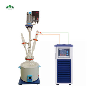 HJLab Reactor de vidrio de fondo redondo de capa única química de laboratorio pequeño de 5L con baño de calefacción - Product Image 6