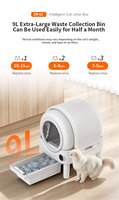 Bac à litière automatique électrique pour chat, toilette intelligente pour chat de 80 L, isolation des odeurs, nettoyage entièrement automatique pour chats