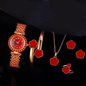 Pink Women Watch Elegante Rhinestone Dial Dresses Bracelets Womens Fashion Quartz Wristwatches <b>Clock</b> Gift Set CD199 - Product Image 1