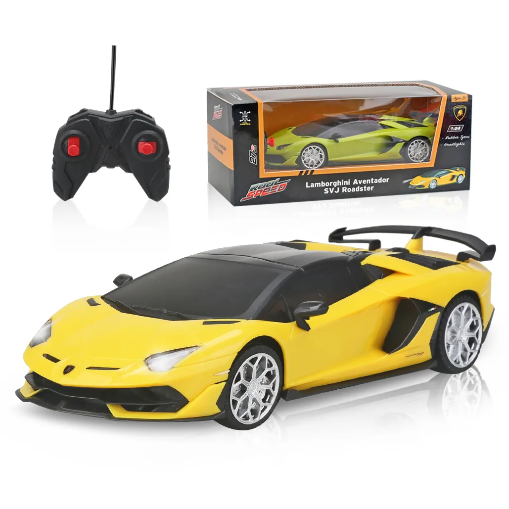 P&C Toy Kids Lamborghini Aventador SVJ Roadster 1:24 Scale RC Model Toy Car Remote Control Official Licensed Car for Kids