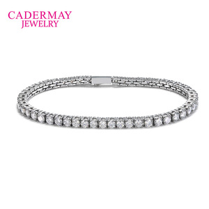 Cadermay Moissanite Tennis Bracelet 3mm D Color Channel Setting Geometric Design Hip Hop Jewelry for Men Women - Product Image 4