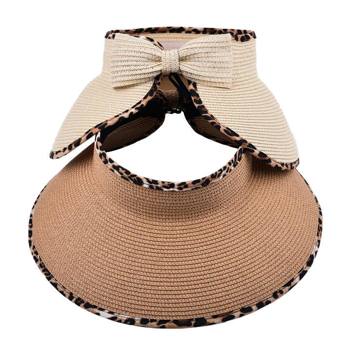 Visors For Women Women's Foldable Wide Brim Straw Sun Hat (21