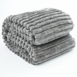 <b>Weighted</b> <b>Blanket</b> Flannel Lined Gray Solid Color Winter Therapy Fleece Plush Quilt Mixed Filler Machine Washable - Product Image 5
