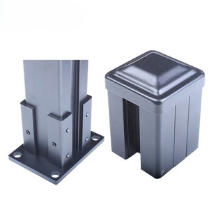 Colonna a tubo quadrato da 2 pollici <span class=keywords><strong>in</strong></span> acciaio zincato con coperchio della piastra inferiore con tondino di <span class=keywords><strong>ferro</strong></span> per cancelli a traliccio da cortile - Product Image 6