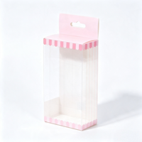 Boîte suspendue transparente en PVC personnalisée, boîte d'emballage en plastique transparente avec trou de suspension, boîte cadeau pour jouets de dessin animé, cosmétiques