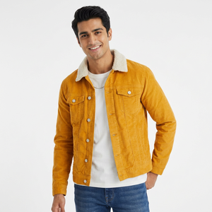 <b>Custom</b> Light Blue Vintage <b>Denim</b> <b>Jacket</b> for Men High Quality Street Wear with OEM Service Washed Technique XL Size - Product Image 1