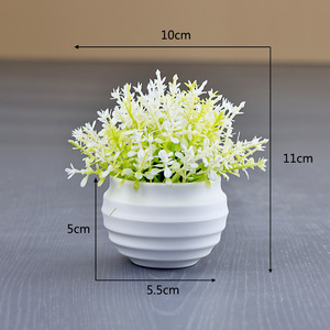 Piante Artificiali in Vaso, Erba Sintetica a Mezza Sfera, Bonsai Decorativo Verde per Casa, 11cm, Mini Coppa di Calcio - Product Image 6