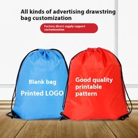 Sac à dos personnalisable à cordon en polyester amical OEM pliable et logo imprimé pour la publicité promotionnelle