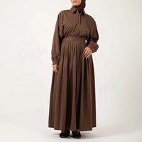 Ensemble 2 pièces tendance automne pour femmes musulmanes, tissu de qualité supérieure, chemise et jupe pour femmes, ensemble islamique modeste, ensemble long pour femmes