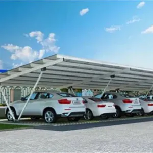 SOEASY Carport aluminium Solar struktur sistem pemasangan Solar untuk mobil Parkir luar ruangan