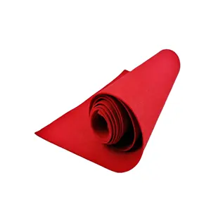 Factory Sale Polyester Needle Punch Carpet Roll Thickened Wine Red Velour Carpet For Exhibition Usage