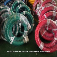 Tuyau composite PTFE haute résistance avec spirale interne en fil d'acier, pour aspiration et refoulement de produits chimiques sous vide