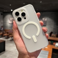 Funda Magnética Translúcida para Teléfono con Acabado Mate Similar a la Piel para iPhone 16 15 Pro Max 14 13, Resistente a Golpes, Carga Inalámbrica, Cubierta Trasera