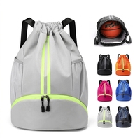 Sac à dos de sport imperméable en tissu Oxford avec logo personnalisé, 20-38L, doublure en polyester, pour la salle de sport, le basketball, les activités de plein air, unisexe, avec cordon de serrage