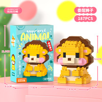 Set Blok Mikro Mini DIY Mainan Puzzle Hewan Liar Kartun Blok Perakitan Edukatif Hadiah dan Kado Kreatif untuk Anak Laki-laki dan Perempuan