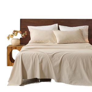 Set di 4 <span class=keywords><strong>Lenzuola</strong></span> King Size in Puro Lino <span class=keywords><strong>Francese</strong></span> 300TC Certificato OEKO-TEX, Morbide, Durevoli, Antistrappo e Traspiranti - Product Image 2