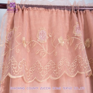 Vendita calda ricamato <span class=keywords><strong>floreale</strong></span> del modello del merletto con <span class=keywords><strong>tende</strong></span> mantovana blush - Product Image 2