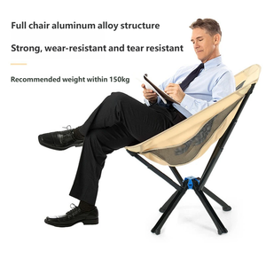 New Modern Outdoor Quick-opening Aluminum Alloy <b>Camping</b> Folding <b>Chair</b> Convenient <b>Moon</b> <b>Chair</b> Large Size - Product Image 1