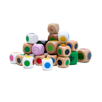 Dés en bois imprimés en soie sur 6 faces, couleur personnalisée, points, certifiés CE, durables, OEM/ODM, pour l'apprentissage des mathématiques des enfants, pièces de jouets en gros