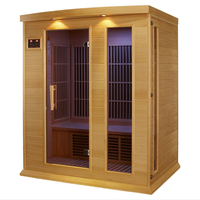 Sauna infrarouge lointain en bois de cèdre rouge canadien / pruche avec plaque chauffante en graphène