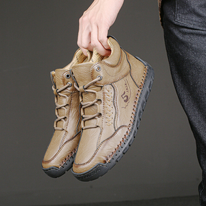 Chaussures de sport décontractées pour hommes en cuir microfibre transfrontalière, grande taille, avec doublure en cachemire, douces et confortables - Product Image 3