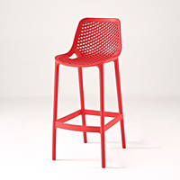 Chaise haute de bar, tabouret de bar de luxe, chaise de bar de terrasse, chaise de bar en plastique PP, chaises de bar à jus, style nordique commercial
