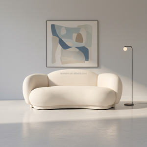 Sofá Nube de <span class=keywords><strong>3</strong></span> <span class=keywords><strong>Plazas</strong></span> Lujoso Minimalista para Sala de Estar Nórdica, Cómodo de Cachemira de Cordero, Fabricante Directo OEM ODM - Product Image 2