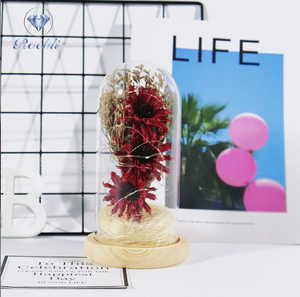 Fleurs Offre Spéciale créatives avec base en <span class=keywords><strong>bois</strong></span> couverture en verre roses PE - Product Image 5