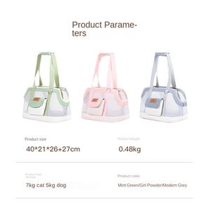 Ligero Transpirable Nylon Moda Malla sólida Cierre de botón ajustable Mochila ecológica para perros Portador de mascotas-Facilidad urbana - Product Image 5