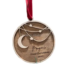 Vente chaude décoration suspendue en bois de noël <span class=keywords><strong>premier</strong></span> ornement de noël de bébé <span class=keywords><strong>mon</strong></span> <span class=keywords><strong>premier</strong></span> arbre de noël signes pour accrocher - Product Image 1