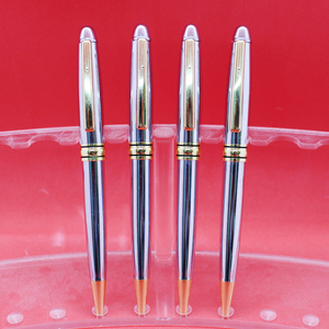 Vente en gros de stylo à bille en acier inoxydable à pointe fine de 1.0mm populaire en métal de sport Chrome brillant OEM Opp Bag Factory Direct - Product Image 2