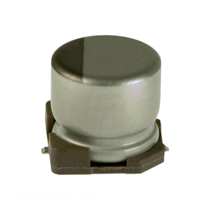 Distribuidor Autorizado de Condensadores de Montaje Superficial CAP ALUM 150UF 20% 10V SMD 150 uF UWT1A151MCL1GS - Product Image 1