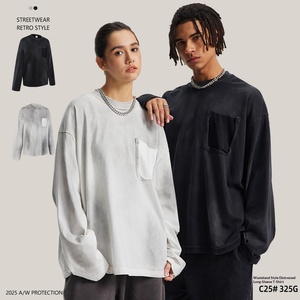 <span class=keywords><strong>Abbigliamento</strong></span> Uomo ARTIE |   T-shirt a maniche lunghe in puro cotone pesante 325g, vestibilità ampia, stile streetwear, Nuova Collezione Autunno Inverno 2026 - Product Image 5