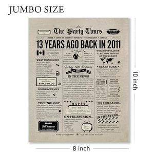 Unique Funny Vintage Custom Photo Printed Newspaper Greeting Cards for <strong>Boy</strong> Girl Birthday <strong>Party</strong> Event <strong>Invitation</strong> Favors - Product Image 4