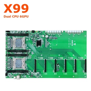 Carte mère X99 double processeur neuve, LGA 2011 V3 E-ATX Aleo Testnet 3 avec 6 emplacements pour GPU, espace de 60 mm, 4*DDR4, carte mère X99 double - Product Image 1