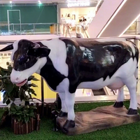 Modèle de vache animatronique sur mesure pour décorations de centres commerciaux, exposition réaliste d'animaux naturels, fait main, à vendre