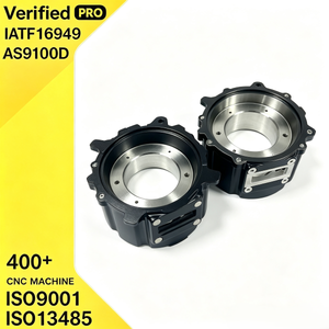 Couverture de boîte de vitesses de précision usinée CNC, finition anodisée dure noire, alésage interne dégradé de précision, usinage à double finition (anodisée et brute) - Product Image 1