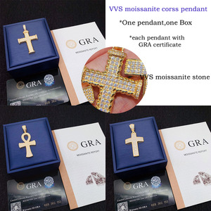 Liontin Salib Moissanite Super Murah Siap Kirim, Liontin Bertabur Batu Moissanite VVS Perak Sterling 925 - Product Image 6