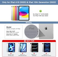 Étui magnétique pour iPad 11e génération (A16) / 10e génération avec clavier, touches rétroéclairées souples, surface anti-taches et pavé tactile multi-touch