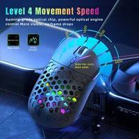 Mouse Pendingin 6400DPI Sensor Optik 3D Mouse Gaming dengan Lampu Latar Pelangi & Warna-warni USB Berkabel Dapat Diisi Ulang untuk PC/Laptop