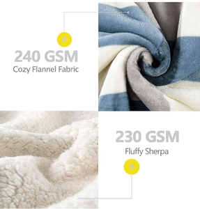 Plaid en <span class=keywords><strong>polaire</strong></span> Sherpa réversible personnalisé OEM/ODM, élégant, douillet et chaud pour canapé et lit, <span class=keywords><strong>grande</strong></span> taille, toutes saisons, en flanelle décorative - Product Image 6