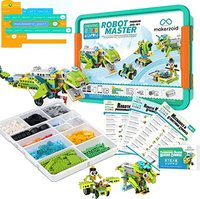 Makerzoid Robot Inteligente Maestro Edad 8 + Premium Control Remoto STEM Robótica Kit Niños Codificación Juguete Robot Codificación Juguete